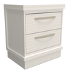 Alpine Bedside 2-Drawer Nightstand with USB-C Port, 22\"W x 25\"H, Made in Canada – White