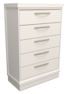 Alpine Bedroom Chest of Drawers, 5-Drawer, 32\"W x 47\"H, Made in Canada – White