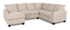 Made in Canada Customizable Sofa Lab Arc 3 Piece Left-Facing Fabric Sectional with Chaise - Plush Parchment