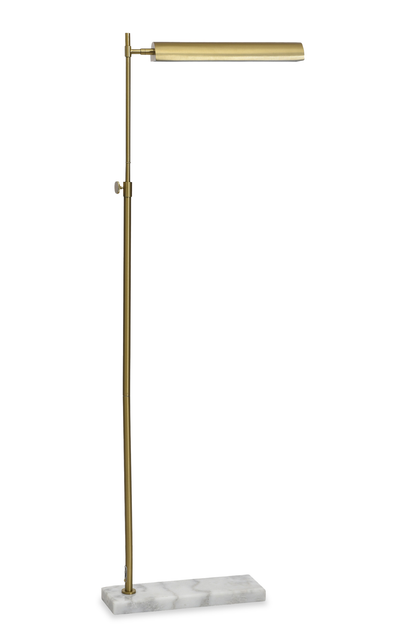 Baylor 15" Floor Lamp with Metal Shade and Genuine Marble Base – Brass | Lampe à pied Baylor de 15 po avec abat-jour en métal et base en marbre véritable - laiton
