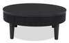 Calum 42.13” Contemporary Round Coffee Table with Storage – Black