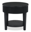 Calum 24” Contemporary Round End Table with Storage – Black
