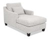 Made in Canada Sofa Lab Customizable 36\" Fabric Accent Chaise with Wood Legs – Plush Oyster