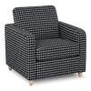 Made in Canada Sofa Lab Customizable Club 36\" Fabric Accent Chair with Wood Legs – Panda Accent Fabric