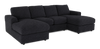 Made in Canada Customizable Sofa Lab Curve Fabric Double Chaise Sectional - Teddy Raven