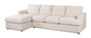 Made in Canada Customizable Sofa Lab Curve Left-Facing Fabric Sofa Chaise – Chenille White