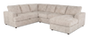 Made in Canada Customizable Sofa Lab Curve 3 Piece Right-Facing Fabric Sectional with Chaise – Plush Parchment