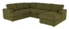 Made in Canada Customizable Sofa Lab Curve 3 Piece Right-Facing Fabric Sectional with Chaise – Chenille Moss