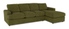 Made in Canada Customizable Sofa Lab Curve Fabric Right-Facing Sofabed Sectional - Chenille Moss