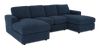 Made in Canada Customizable Sofa Lab Curve Fabric Double Chaise Sectional - Chenille Pacific