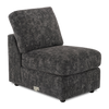 Made in Canada Customizable Sofa Lab Curve 24\" Armless Fabric Chair – Plush Charcoal