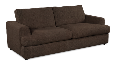 Made in Canada Customizable Sofa Lab Curve 38" Fabric Sofa Bed - Teddy Walnut | Sofa-lits personnalisable Curve de Sofa Lab de 38 po fabriqué au Canada en tissu - Teddy Walnut