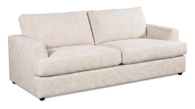 Made in Canada Customizable Sofa Lab Curve 38" Fabric Sofa Bed - Chenille White | Sofa-lits personnalisable Curve de Sofa Lab de 38 po fabriqué au Canada en tissu - Chenille White