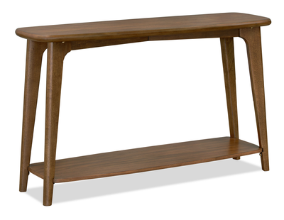 Deco 48” Modern Oval Sofa Table with Shelf - Walnut | Table de salon ovale moderne Deco de 48 po avec tablette - noyer