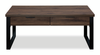 Griffin 46” Contemporary Coffee Table with 2 Drawers – Dark Brown