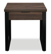 Griffin 23.5” Contemporary End Table with Storage – Dark Brown