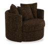 Made in Canada Sofa Lab Customizable Nest 42\" Fabric Swivel Accent Chair – Plush Chocolate