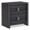 Rocco Bedside 2-Drawer Nightstand with Built-In Charging Port, 25\"W x 26\"H - Dark Grey