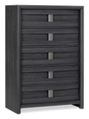 Rocco Bedroom Chest of Drawers, 5-Drawer, 36\"W x 52\"H - Dark Grey