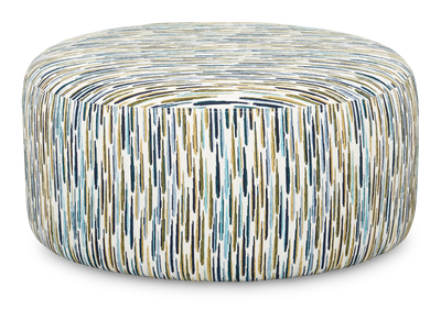 Made in Canada Customizable Sofa Lab Round 38" Fabric Ottoman – Capri Accent Fabric | Pouf courbé personnalisable de Sofa Lab de 38 po fabriqué au Canada en tissu - tissu décoratif Capri