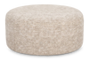 Made in Canada Customizable Sofa Lab Round 38\" Fabric Ottoman – Plush Parchment