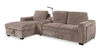 Sunset Linen-Look Fabric Left-Facing Sleeper Sectional with Storage and Built-In LED Lighting – Taupe