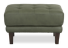 Venice 30\" Traditional Genuine Leather Ottoman – Green