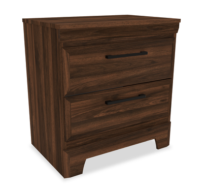 Yorkdale Bedside 2-Drawer Nightstand, 23.5"W x 24.7"H, Made in Canada – Walnut Brown | Table de nuit Yorkdale de 23,5 po (L) x 24,7 po (H) à 2 tiroirs, fabriquée au Canada - brun noyer | YORKO2NS