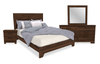 Yorkdale 6pc Bedroom Set with Panel Bed, Dresser, Mirror & Nightstand, Walnut Brown- Queen Size