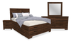 Yorkdale 6pc Set,12-Drawer Bed, Dresser, Mirror & Nightstand, Walnut Brown - Full Size