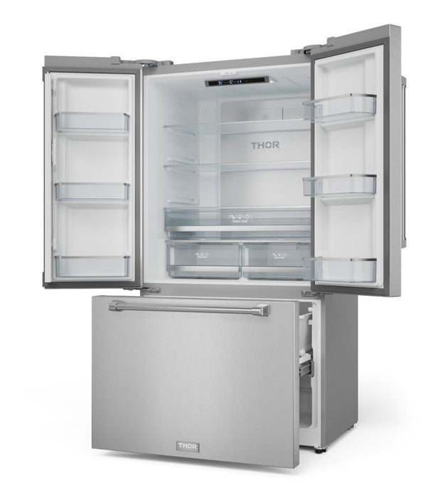 Gordon Ramsay Collection by Thor Kitchen 36\" 20.3 Cu. Ft. Counter-Depth French-Door Refrigerator - RF3621CTD99