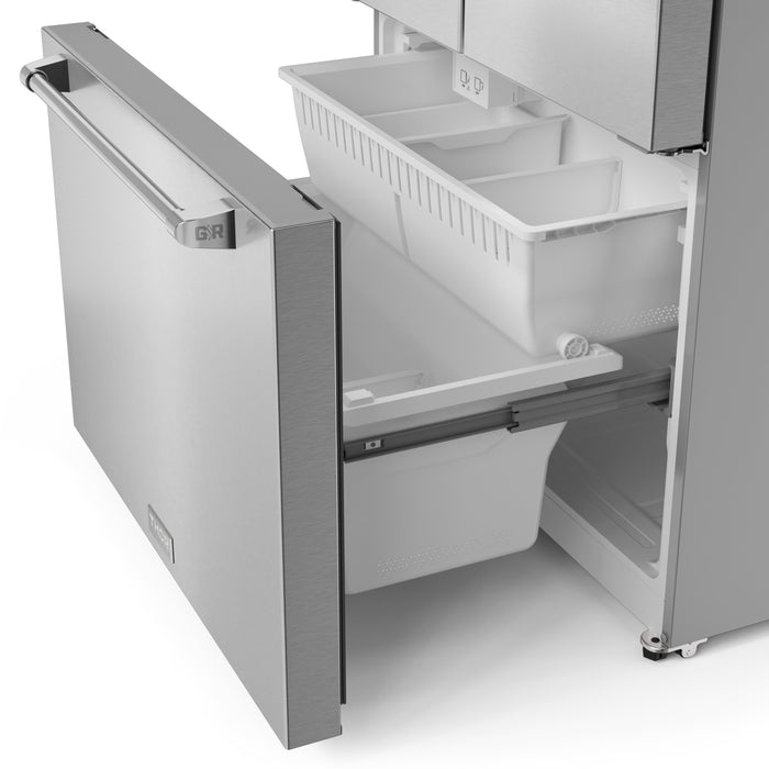 Gordon Ramsay Collection by Thor Kitchen 36\" 20.3 Cu. Ft. Counter-Depth French-Door Refrigerator - RF3621CTD99