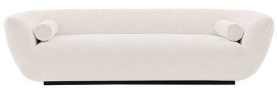 Manhattan Comfort Contemporary Ulka Chenille Sofa with Pillows - Cream|Sofa contemporain Ulka de Manhattan Comfort en chenille avec coussins - crème