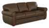 Porto 90\" Traditional Genuine Leather Sofa - Chocolate