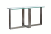 Consort 50\" Sofa Table with Tempered Glass Top - Aged Pewter