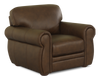 Chateau d’Ax Porto 45\" 100% Genuine Leather Accent Chair - Chocolate