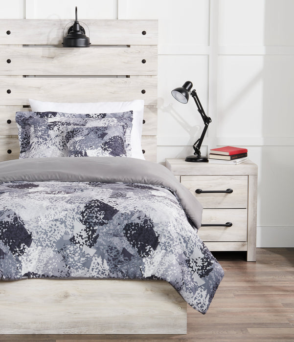 Axel 4-Piece Full/Queen Comforter Set - Grey