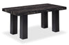 Burk Dining Table with Epoxy Resin Marble-Look Top, 72\"W - Black