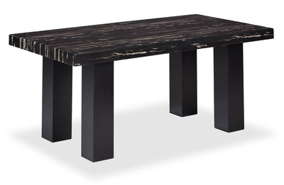 Burk Dining Table with Epoxy Resin Marble-Look Top, 72"W - Black | Table de salle à manger Burk de 72 po (L) avec dessus en résine époxy en imitation de marbre - noire