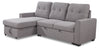 Carter 2-Piece Left-Facing Linen-Look Fabric Sleeper Sectional with Storage Chaise - Solis Grey