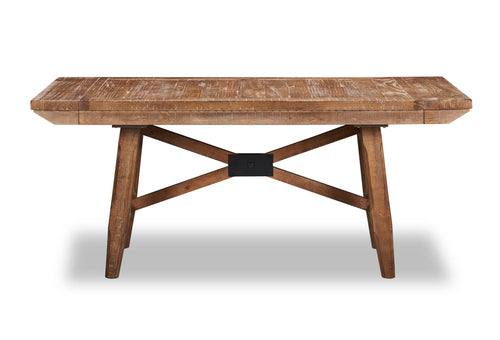 Cedar Extension Dining Table, Pine Wood, Trestle-Base, 72-96"W - Brown