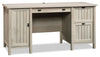 Costa 59.06\" Commercial Grade Computer Office Desk with 2-Drawers & Cabinet - Chalked Chestnut