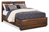 Scott Living Dante Panel Bed with Headboard & Frame, Brown - Queen Size