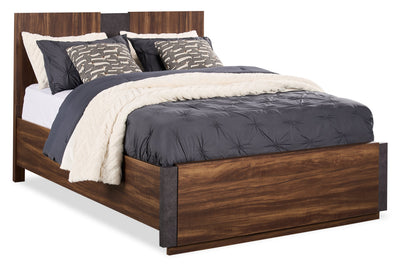Scott Living Dante Panel Bed with Headboard & Frame, Brown - Queen Size | Lit à panneaux Dante de Scott Living avec tête de lit et cadre de lit, brun - format grand lit