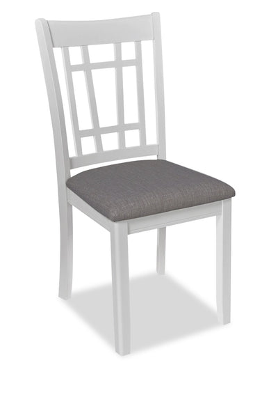 Dena Dining Chair with Linen-Look Fabric - Dove Grey | Chaise de salle à manger Dena en tissu d’apparence lin - gris tourterelle