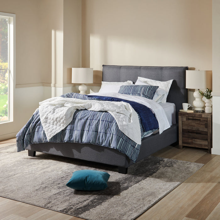 Derekson Bedside 2-Drawer Nightstand with USB Ports, 21.7\"W x 24.4\"H - Grey