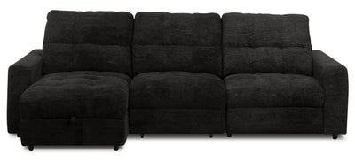 Scott Living Elevate Modular 3-Piece Left-Facing Chenille Fabric Power Sliding Sectional - Ebony | Sofa sectionnel modulaire à coulissement électrique de gauche Elevate de Scott Living 3 pièces en tissu de chenille - Ebony