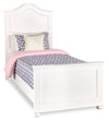 Ella Panel Bed with Headboard & Frame for Kids, Chevron Pattern, White - Twin Size