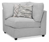 Scott Living Evolve Modular 39.5\" Linen-Look Fabric Corner Chair with Feather Down Cushions - Grey