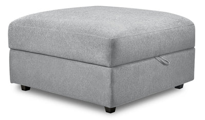 Scott Living Evolve Modular 39.5" Linen-Look Fabric Storage Ottoman with Feather Down Cushion - Grey | Pouf de rangement modulaire Evolve de Scott Living de 39,5 po en tissu d’apparence lin avec coussin en duvet et plumes - gris